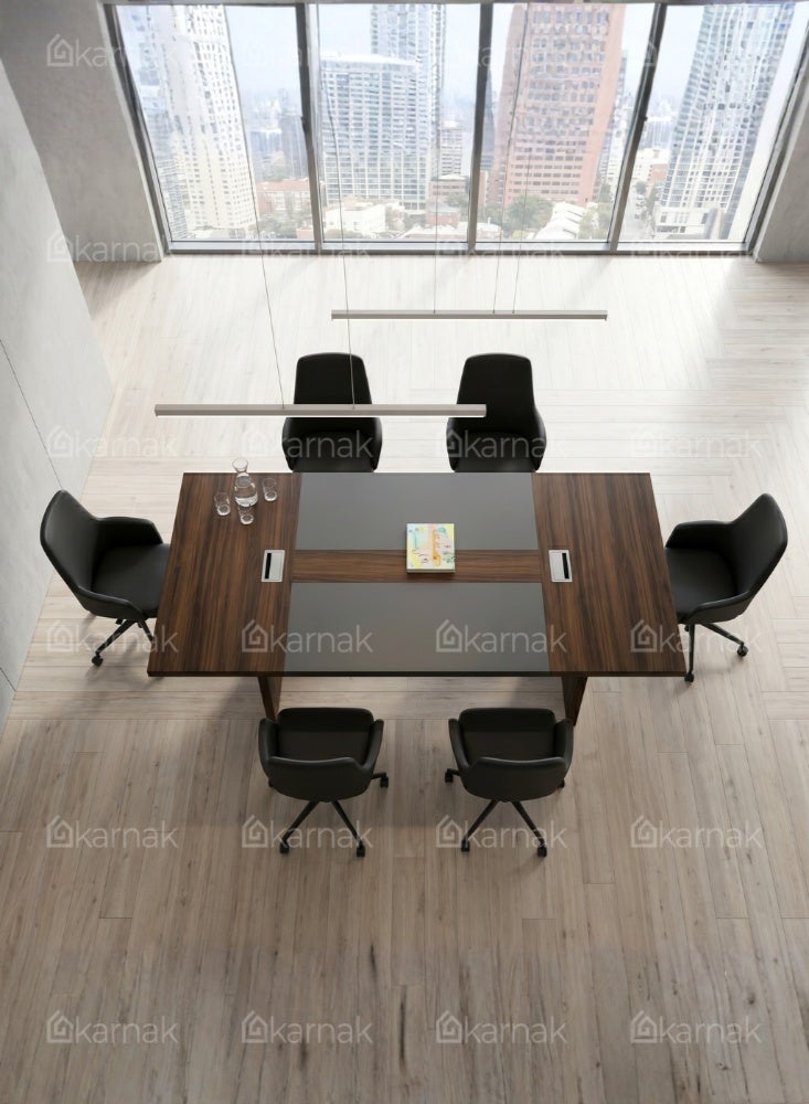 KARNAK Furni Meeting Table by Karnak Home, Modern Conference Table, Walnut & Grey (200cm / 240cm) - Image 5