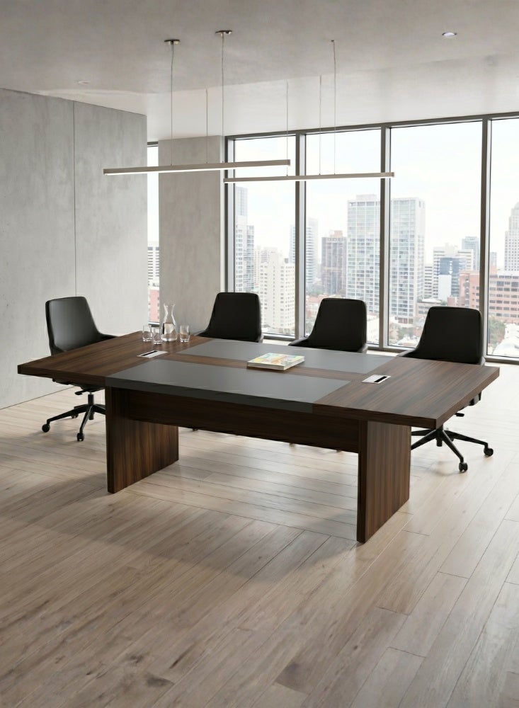 KARNAK Furni Meeting Table by Karnak Home, Modern Conference Table, Walnut & Grey (200cm / 240cm) - Image 1
