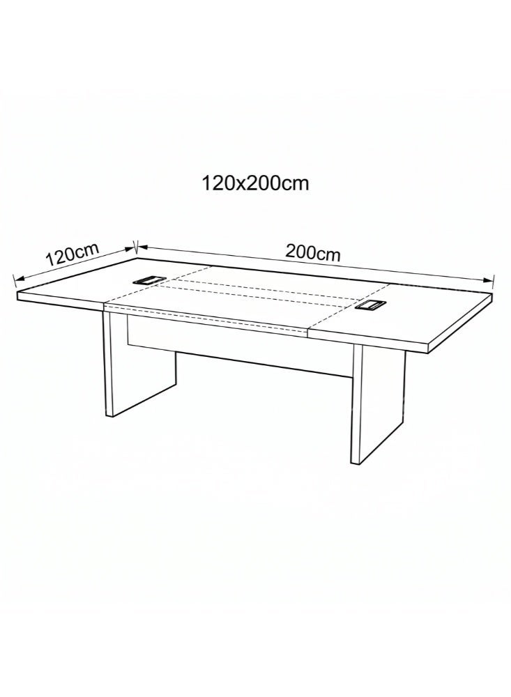 KARNAK Furni Meeting Table by Karnak Home, Modern Conference Table, Walnut & Grey (200cm / 240cm) - Image 2