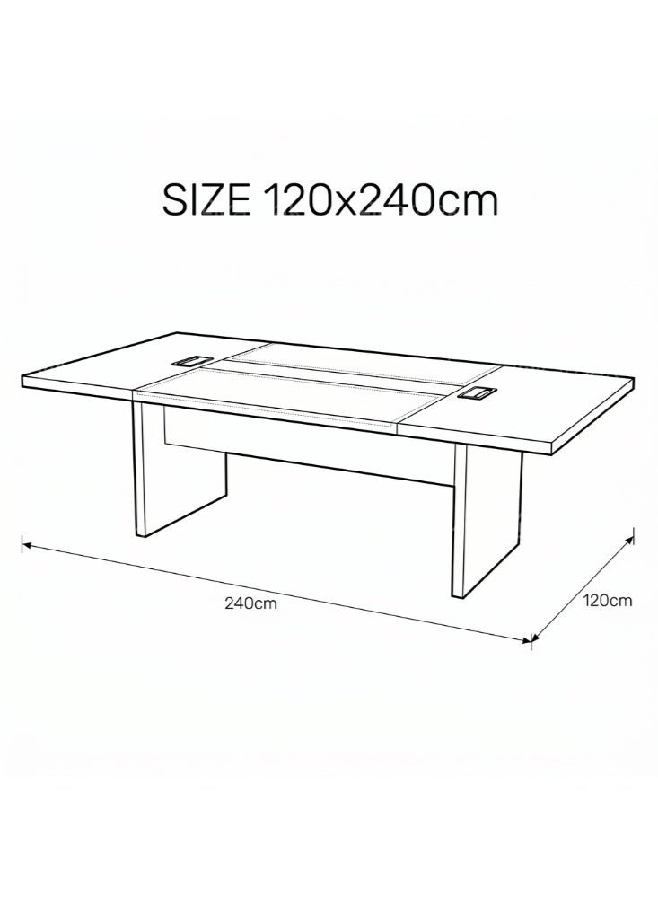 KARNAK Furni Meeting Table by Karnak Home, Modern Conference Table, Walnut & Grey (200cm / 240cm) - Image 3