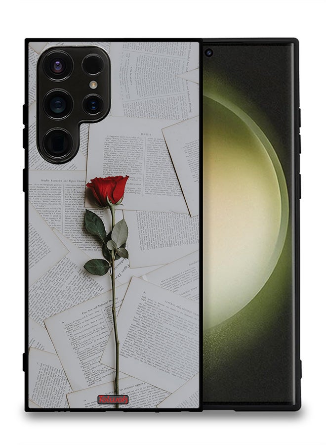 Tolwak Samsung Galaxy S23 Ultra 5G Protective Case Cover Rose On Papers - Image 2