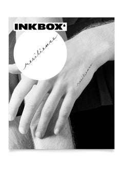 Inkbox Temporary Tattoos, Semi-Permanent Tattoo, One Premium Easy Long Lasting, Water-Resistant Temp Tattoo with For Now Ink - Lasts 1-2 Weeks, Resilience, 2 x 2 in