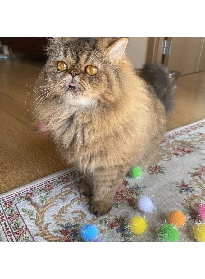 RIMOBUL 40PCS 1.5INCH New Generation Extra Large Cat's Favorite Chase Glitter Ball Toy Sparkle Pom Pom Balls - Image 4