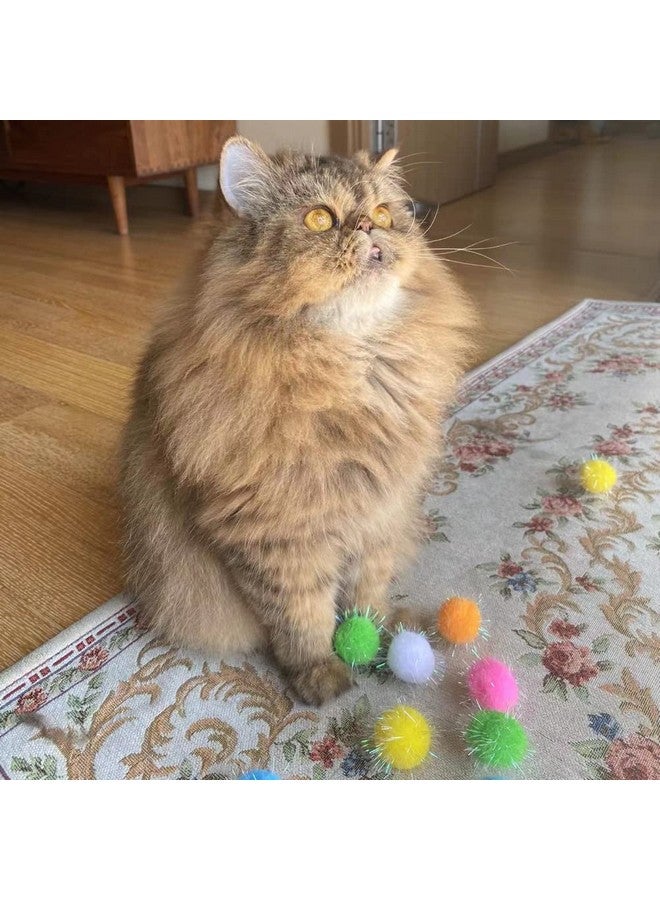 RIMOBUL 40PCS 1.5INCH New Generation Extra Large Cat's Favorite Chase Glitter Ball Toy Sparkle Pom Pom Balls - Image 5