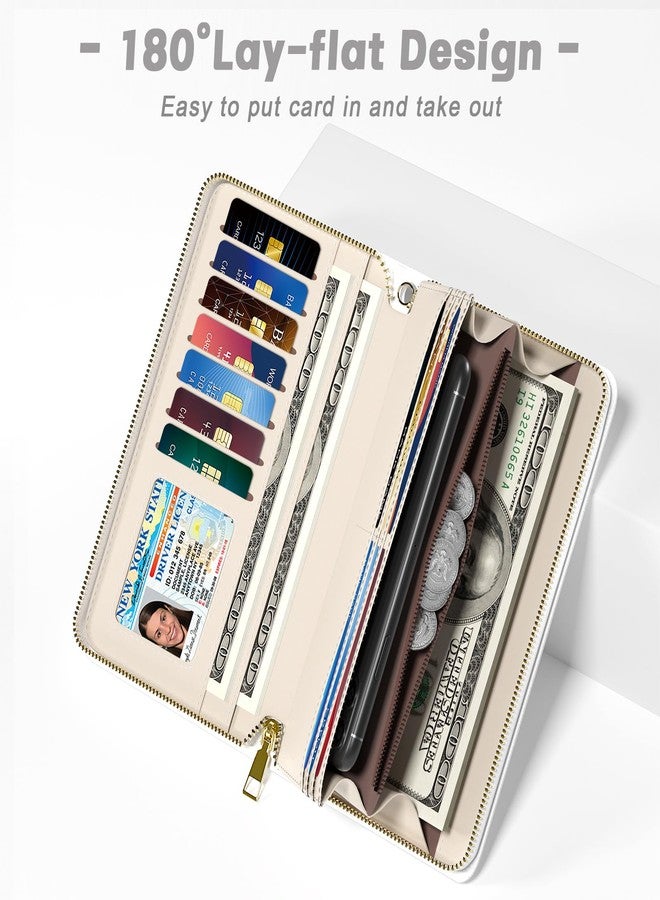 Aiawoxc Womens Wallet, RFID Wristlet Wallets for Women, Cute Ladies Clutch Purses, Large Leather Travel Card Holder with Zipper and Phone Holder, Fine Cat - Image 4