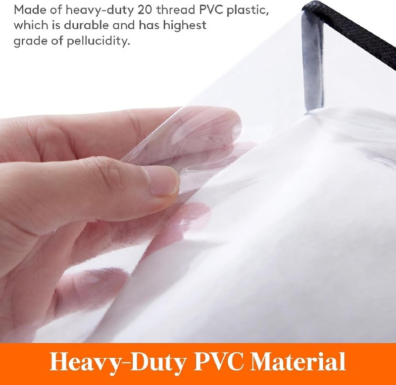 JANNYRO JANNYRO Clear Zippered Storage Bag Plastic Clothes Blanket Storage Bags Foldable Moving Bag Reusable Backpack Carrying Handles Cloth Organizers for Bedding Duvet Comforter Pack of 3  - Image 2