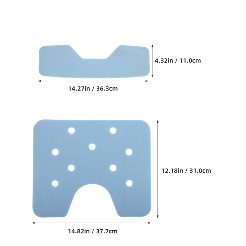 2 Pcs Shower Chair Pad Back Mat Bath Seat Cushion Anti Skid Covers Bathroom Tub Transfer Bench Padded Shower Stool Seat Mat For Elderly Bath Chair - Image 5