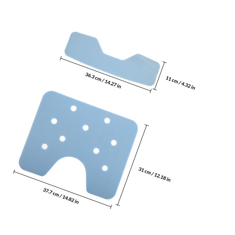 2 Pcs Shower Chair Pad Back Mat Bath Seat Cushion Anti Skid Covers Bathroom Tub Transfer Bench Padded Shower Stool Seat Mat For Elderly Bath Chair - Image 2