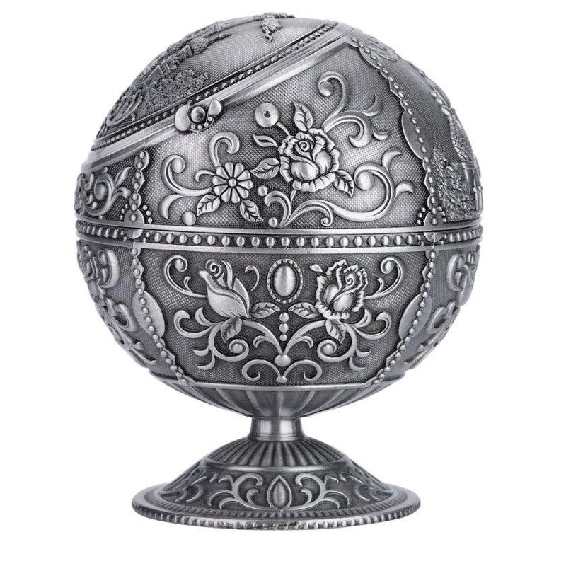 Round Metal Ashtray - Electroplated Wear-Resistant Alloy Ashtray With Exquisite Carving Noble Appearance Decorative Ashtray for Home Hotel High-Level Club - Image 3