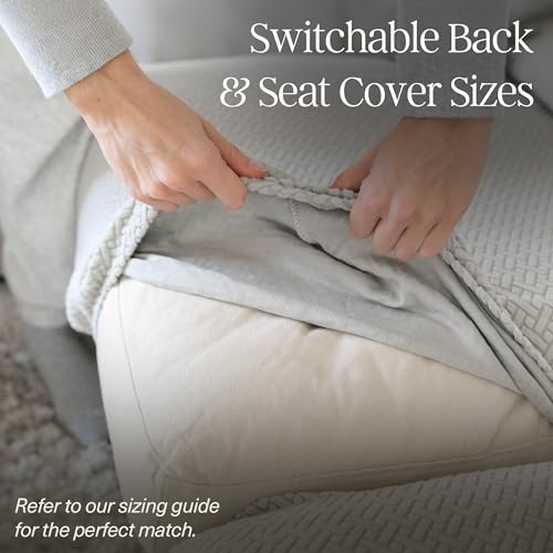 Nolan Interior Magic Sofa Cover - Classic Jacquard Sofa Seat Couch Cover - Pet Proof, Easy Install, Stretchy Slipcover - Small, Charcoal Grey - Image 4