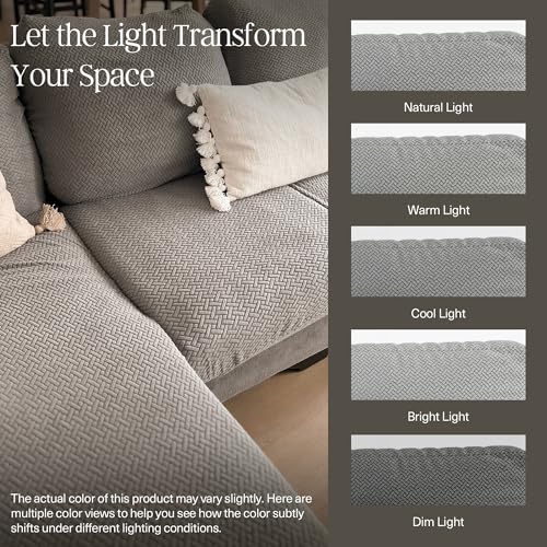 Nolan Interior Magic Sofa Cover - Classic Jacquard Sofa Seat Couch Cover - Pet Proof, Easy Install, Stretchy Slipcover - Small, Charcoal Grey - Image 3