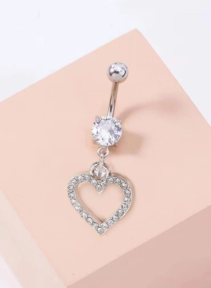 Innoshine 5pcs butterfly style Belly Ring Set Stainless Steel  silver  navel Piercing Button for Women perfect for holiday&dating & party & wedding  - Image 4