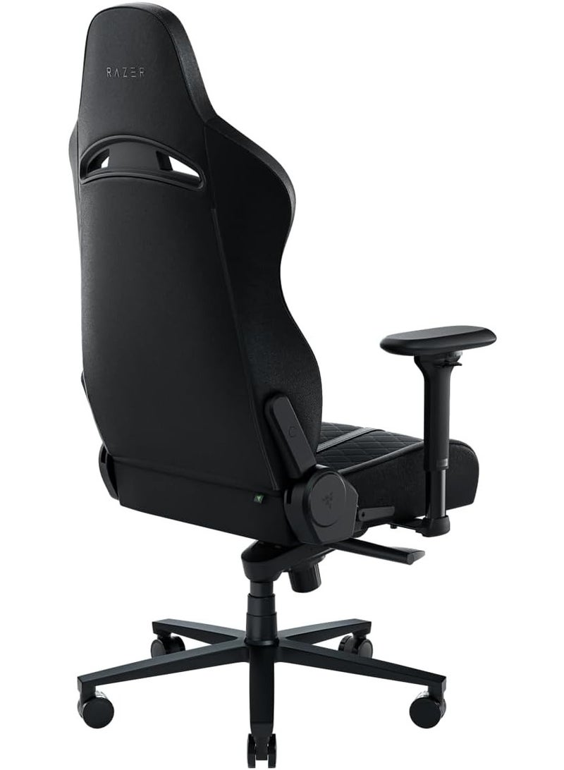 RAZER Enki Gaming Chair – Ultra-Wide 21" Seat, Built-In Lumbar Arch, Dual-Textured Synthetic Leather, High-Density Cushions, 4D Armrests, 152° Recline, Steel Frame, Class-4 Gas Lift, Up to 136kg Support, Black | RZ38-03720300-R3G1 - Image 4