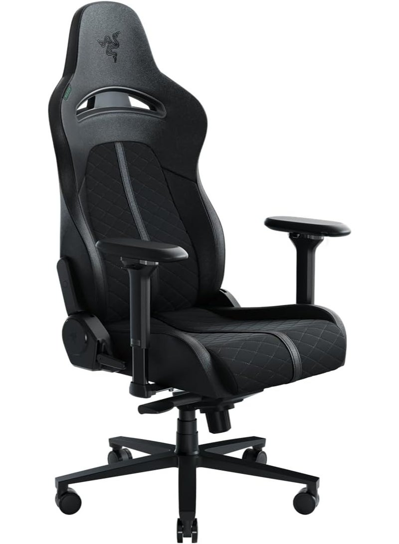 RAZER Enki Gaming Chair – Ultra-Wide 21" Seat, Built-In Lumbar Arch, Dual-Textured Synthetic Leather, High-Density Cushions, 4D Armrests, 152° Recline, Steel Frame, Class-4 Gas Lift, Up to 136kg Support, Black | RZ38-03720300-R3G1 - Image 2