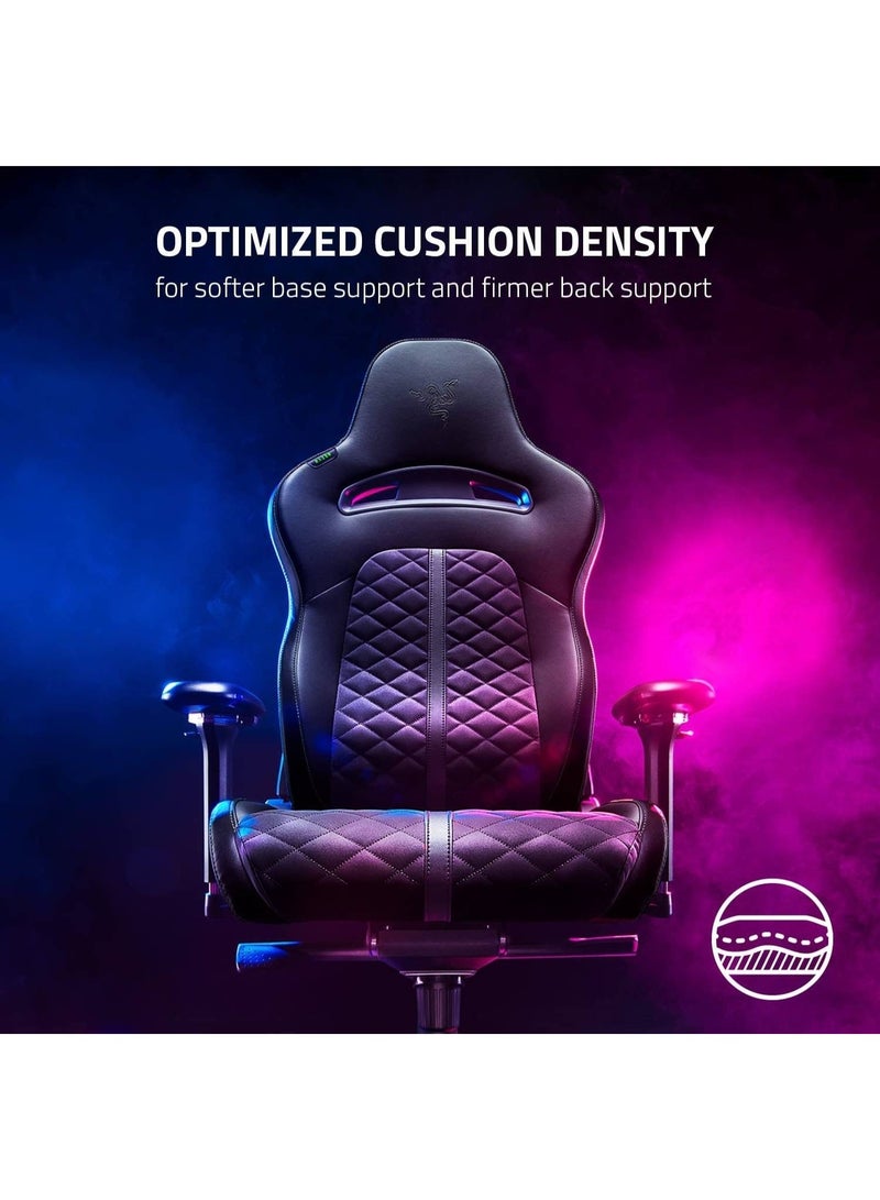 RAZER Enki Gaming Chair – Ultra-Wide 21" Seat, Built-In Lumbar Arch, Dual-Textured Synthetic Leather, High-Density Cushions, 4D Armrests, 152° Recline, Steel Frame, Class-4 Gas Lift, Up to 136kg Support, Black | RZ38-03720300-R3G1 - Image 5