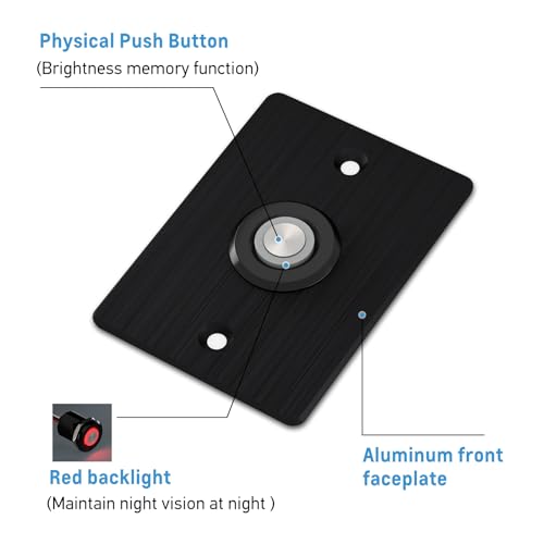 Acegoo 12V Dimmer Switch for LED RV Lights Push Button with Red Ring Light Ideal for RV Camper Van Boat Truck Cars Lighting LED Strip Light DC1224V 6A Full Aluminum Black2Pcs - Image 3