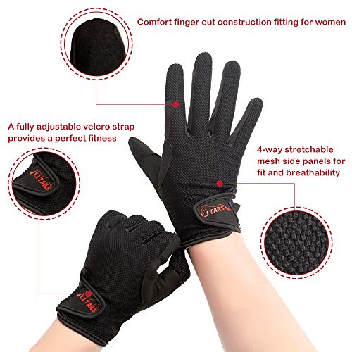 Y.J TAILS Womens Horse Riding Gloves Equestrian Women Ladies Girls (Small/Medium) - Image 3