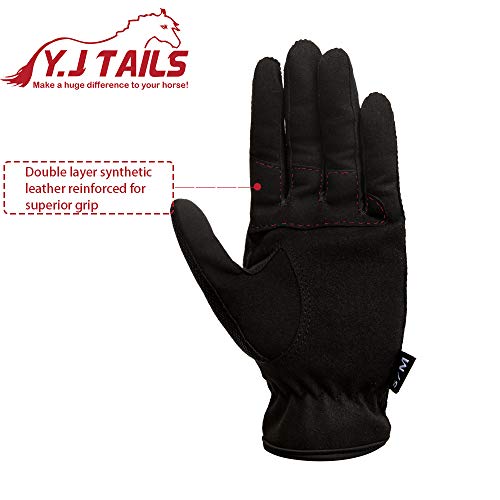 Y.J TAILS Womens Horse Riding Gloves Equestrian Women Ladies Girls (Small/Medium) - Image 4