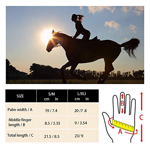 Y.J TAILS Womens Horse Riding Gloves Equestrian Women Ladies Girls (Small/Medium) - Image 5
