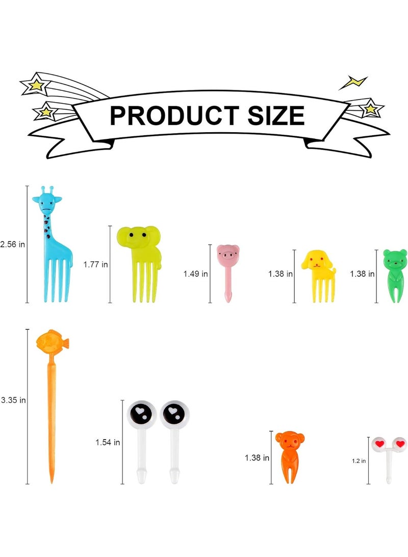 فيرست برو عيدان طعام على شكل حيوانات وفواكه لصناديق الغداء بينتو، عيدان أسنان كرتونية لطيفة، وشوك صغيرة للكب كيك للحلوى والكعك والمعجنات، مستلزمات للحفلات (80 قطعة) - Image 5