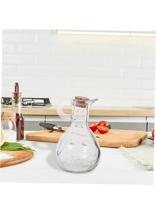 yongsheng 2 pack Glass Cruet Oil Dispenser Clear ， 200ml，syrup dispenser olive oil bottle vinegar holder oil dispenser bottle for kitchen soy sauce container  - Image 4
