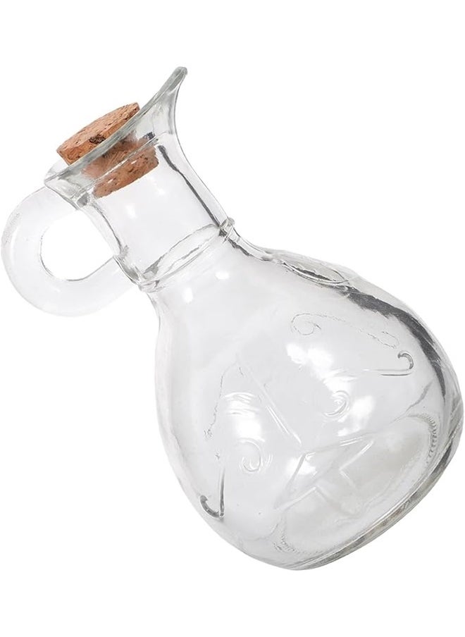 yongsheng 2 pack Glass Cruet Oil Dispenser Clear ， 200ml，syrup dispenser olive oil bottle vinegar holder oil dispenser bottle for kitchen soy sauce container  - Image 1
