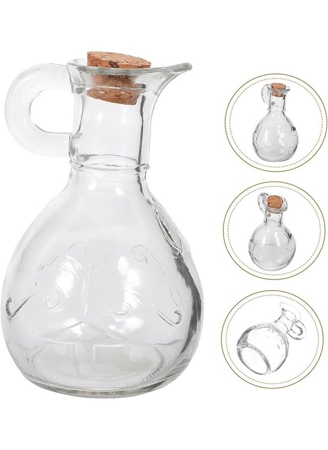 yongsheng 2 pack Glass Cruet Oil Dispenser Clear ， 200ml，syrup dispenser olive oil bottle vinegar holder oil dispenser bottle for kitchen soy sauce container  - Image 5