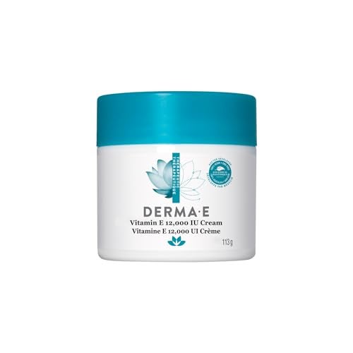 derma-e Derma E Vitamin E 12000 IU Cream  Moisturizer for Face and Body  Multipurpose Face Cream Hand Cream and Body Lotion Soothes and Protects 4 oz
