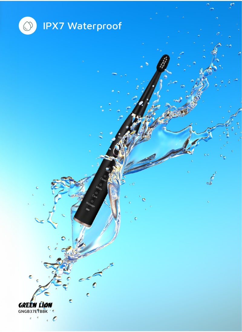 Electric Toothbrush with Brush Heads GB-37 / 5 Modes Cleaning /Sensitive/Clean/ White/Care/Massage/ Ergonomic Design / Complete Care Electric Toothbrush - Black