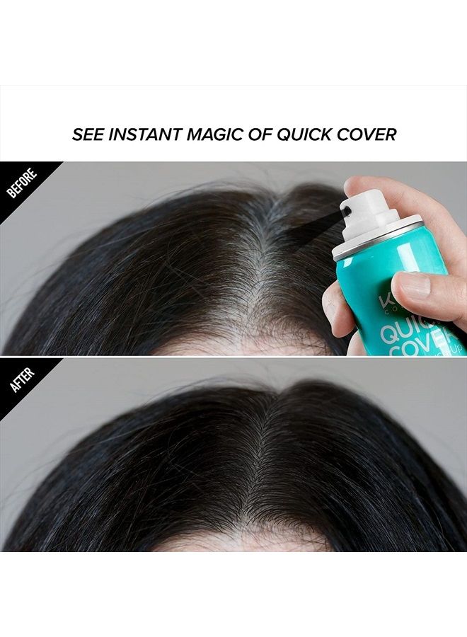 Kiss Quick Cover Root Touch Up Thickening Fiber Spray 3.38oz (Natural Black) - Image 4