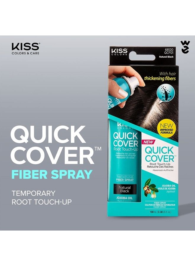 Kiss Quick Cover Root Touch Up Thickening Fiber Spray 3.38oz (Natural Black) - Image 2