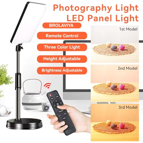 BROLAVIYA Overhead Video Floor Stand with Full Screen Fill 11-inch Led Video Light with Remote, Metal arm,1/4" Head for Camera,Webcam, with Mobile Bracket for YouTube, TikTok, Desktop, Office. - Image 3