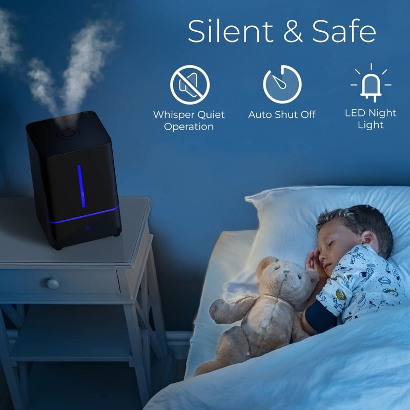 Everlasting Comfort Everlasting Comfort Humidifiers for Bedroom (4L) – Quiet Cool Mist Small Humidifier for Large Room with Oil Diffuser, 40-Hour Runtime, Easy to Clean, Auto Shut-Off, Ideal for Baby Nursery & Plants  - Image 4