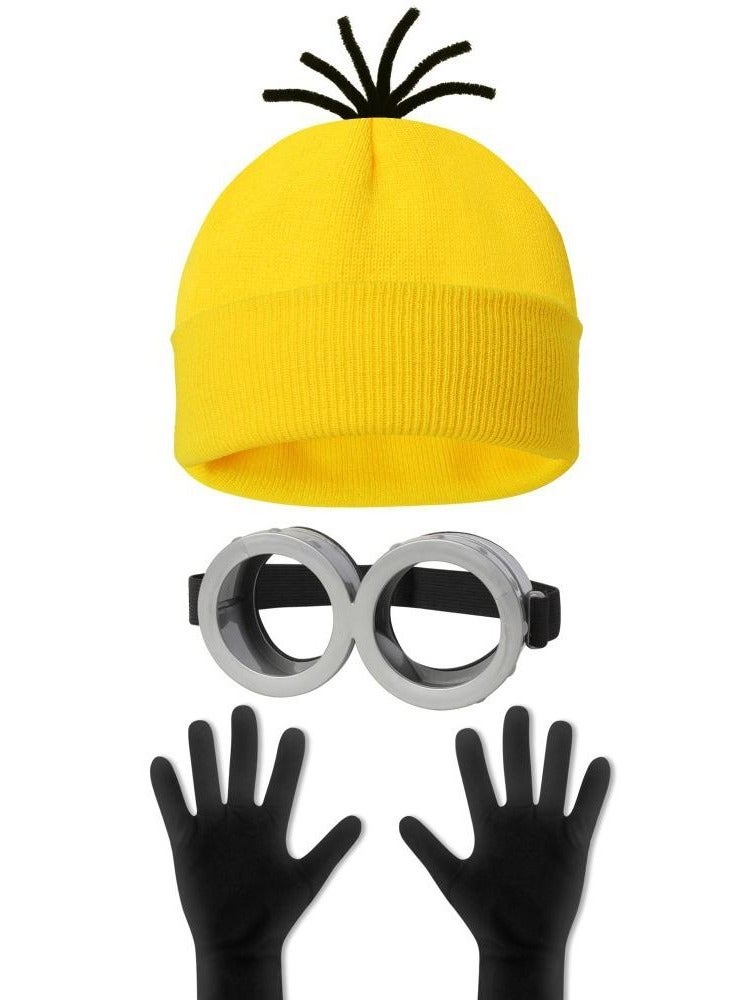 عام على طراز العفاريت، زي العفريت للكوستميز، نظارات، قبعة صوفية، منظم، مجموعة أربعة أجزاء، ألعاب حفلات مثيرة للإعجاب، قبعات صوفية لطيفة للأطفال والبالغين، عيد ميلاد سعيد - Image 1