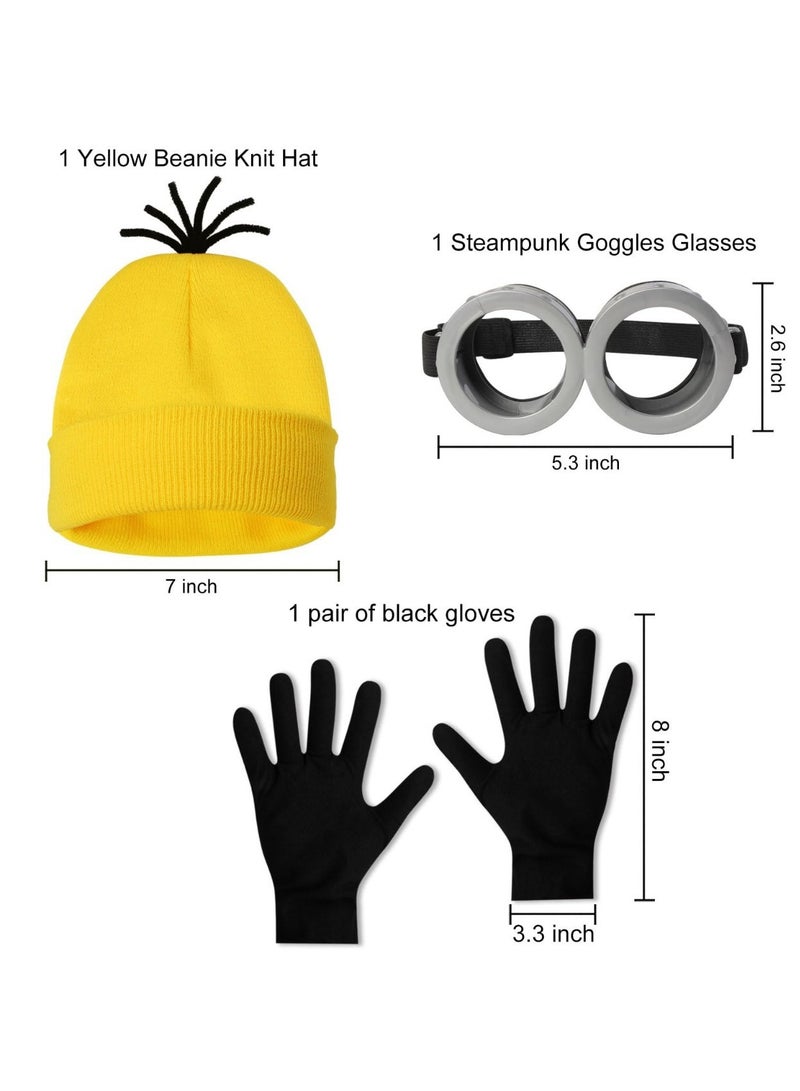 عام على طراز العفاريت، زي العفريت للكوستميز، نظارات، قبعة صوفية، منظم، مجموعة أربعة أجزاء، ألعاب حفلات مثيرة للإعجاب، قبعات صوفية لطيفة للأطفال والبالغين، عيد ميلاد سعيد - Image 2