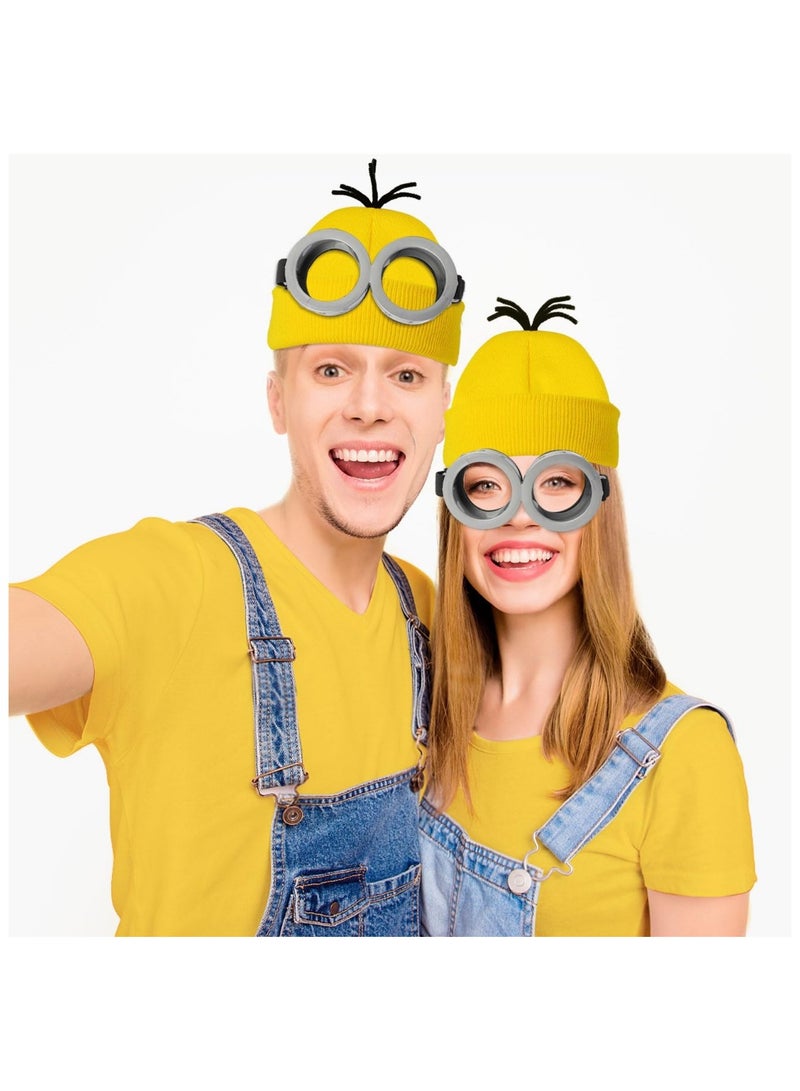 عام على طراز العفاريت، زي العفريت للكوستميز، نظارات، قبعة صوفية، منظم، مجموعة أربعة أجزاء، ألعاب حفلات مثيرة للإعجاب، قبعات صوفية لطيفة للأطفال والبالغين، عيد ميلاد سعيد - Image 4