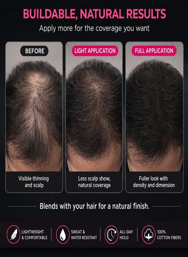 VELO Hair Building Fibers for Thinning Hair – Hair Fiber Powder for Men & Women – Root Cover Up, Hairline Filler & Bald Spot Concealer – Natural Look, Fuller Hair in Seconds – 30g - Image 4
