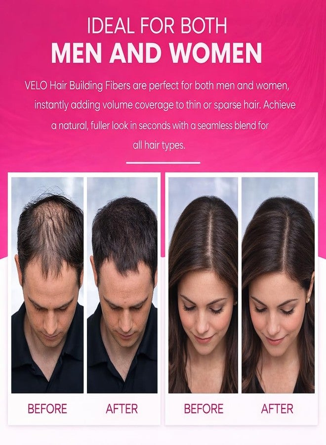 VELO Hair Building Fibers for Thinning Hair – Hair Fiber Powder for Men & Women – Root Cover Up, Hairline Filler & Bald Spot Concealer – Natural Look, Fuller Hair in Seconds – 30g - Image 3