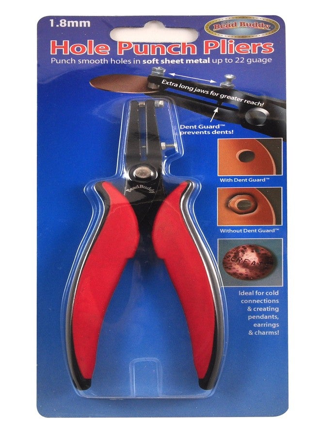 Bead Buddy Hole Punch Pliers with Dent Guard Gauge Guard - Creates professional holes - 1.8mm - Image 1