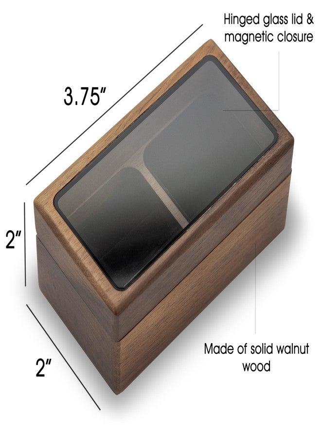 MUUJEE Wooden Dual Compartment Jewelry Ring Box - 3.75 x 2 x 2 Rustic for Jewelry Box Storage, Wedding Rings, Ceremony Ring bearer - Image 2