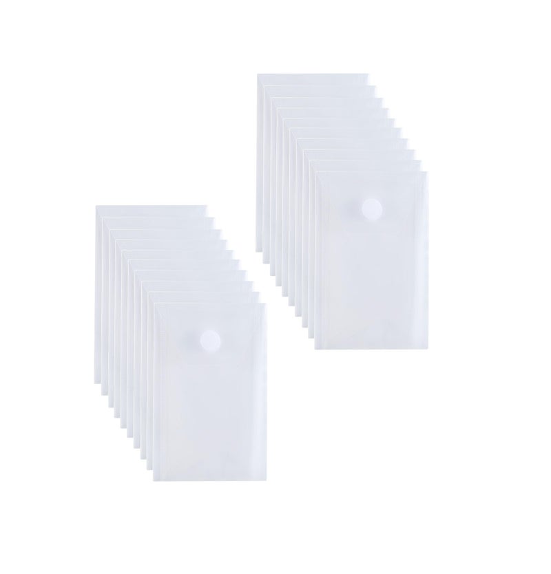 YESSART 3â€™â€™ x 5â€™â€™ Vertical Plastic Envelopes Hook Loop Closure Coupon Receipt Sticker Holder 20 Pack - Image 1