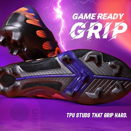 AIVIN NOVA Football Shoes - Violet/Orange | Lightweight Comfort & Maximum Grip | Best for Competitive Soccer Players | Sports Cleats | Football Footwear | Football Sports Shoes (Violet/Orange, UK Footwear Size System, Adult, Men, Numeric, Medium, 8) - Image 4