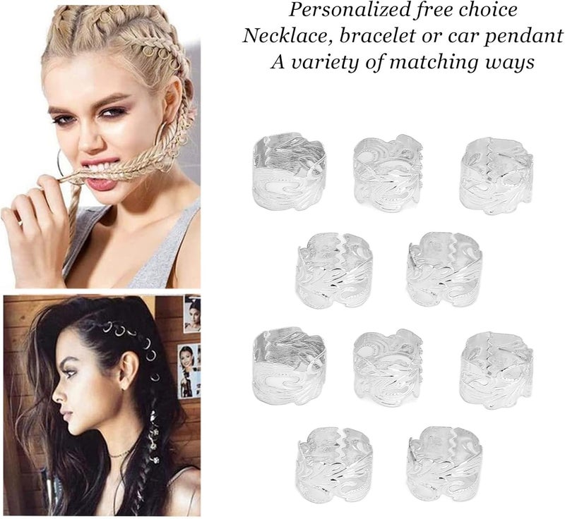 zjchao 40 Pcs Beard Beads,Hair Beads,for Hair Braiding Necklace Bracelet DIY for Hair Braiding Necklace Bracelet DIY - Image 4