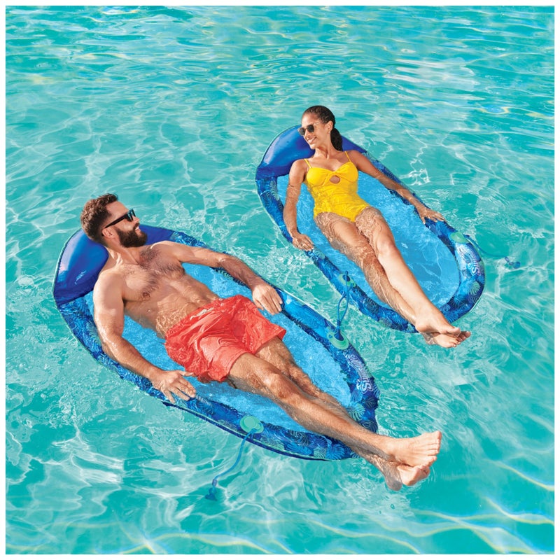 SwimWays حمام سباحة سويمايز النخبة العائم، أرجوحة حمام سباحة قابلة للنفخ للبالغين مع تضخيم سريع، أرجوحة حمام سباحة للبالغين حتى 250 رطل - Image 2