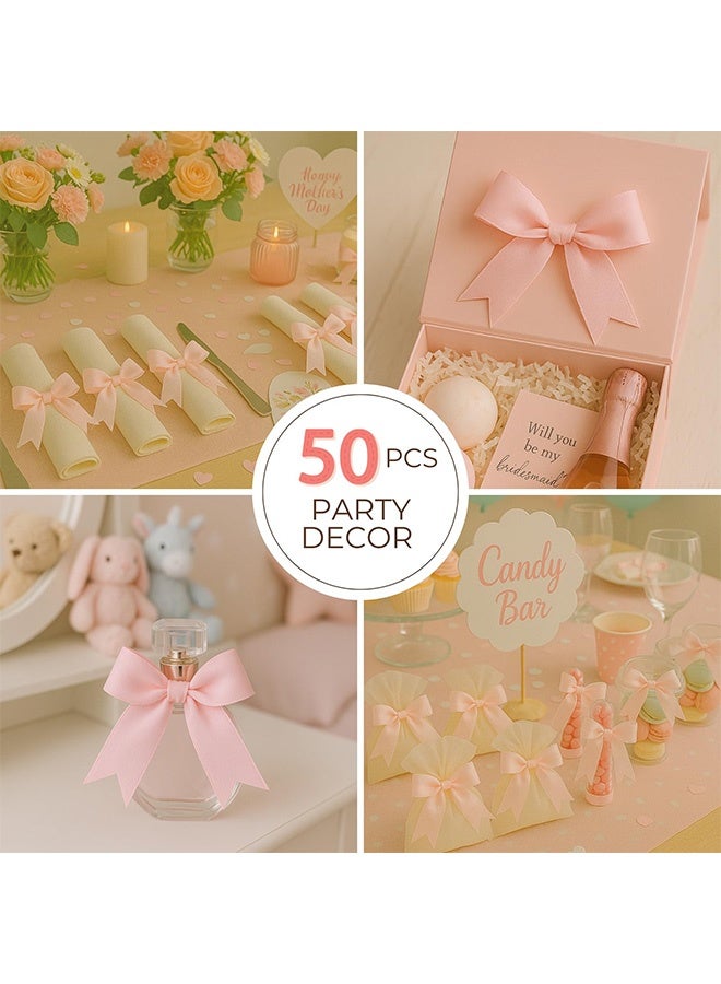 50 قطعة من أشرطة تغليف الهدايا الوردية 3.3 بوصة أشرطة أنيقة لتغليف الهدايا زينة الحفلات زينة الزفاف هدايا أعياد الميلاد هدايا الأعياد الحرف اليدوية DIY حفلات استقبال المولود الجديد الذكرى السنوية أكياس هدايا عيد الميلاد - Image 5