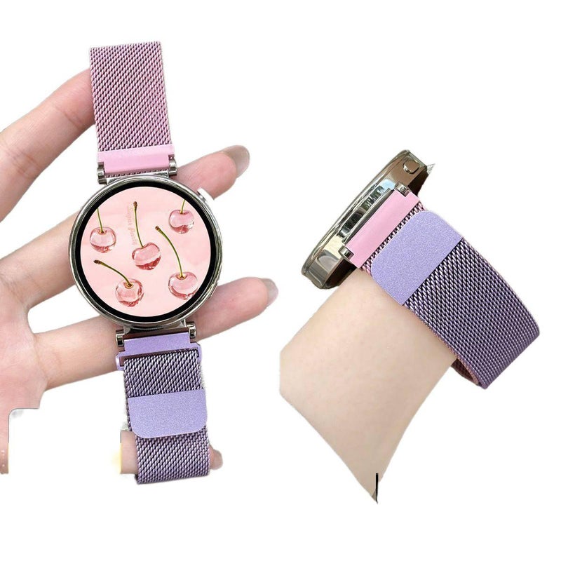 LL سوار ساعة ذكية سوار نايلون حلقي متوافق مع Samsung Galaxy Watch 7 Classic بملاءمة قابلة للتعديل وحزام بديل للاستخدام اليومي باللون بنفسجي قابل للتعديل باللون البنفسجي - Image 1