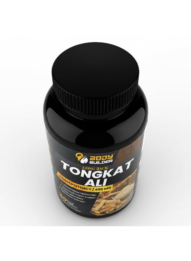 Body Builder Tongkat Ali High Potency 400 mg 30 Veggie Capsules Testosterone Production - Image 5