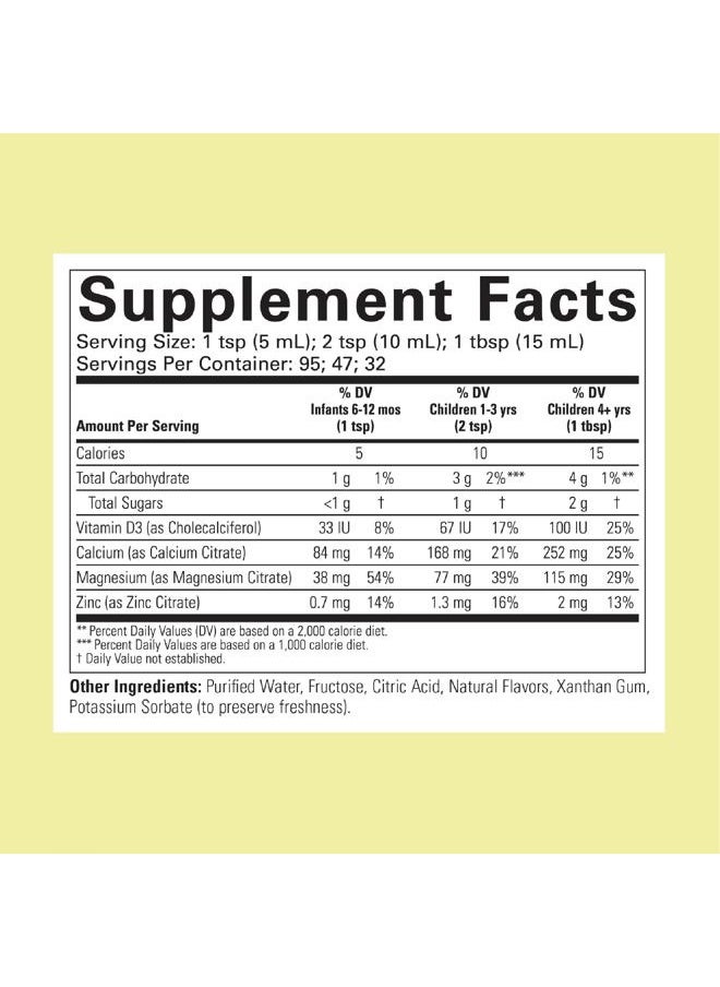 CHILDLIFE ESSENTIALS ChildLife Essentials Liquid Calcium Supplement for Kids - Baby Calcium with Magnesium, Zinc, and Vitamin D3 - Orange Flavor, 16 fl oz (2 Pack)  - Image 2
