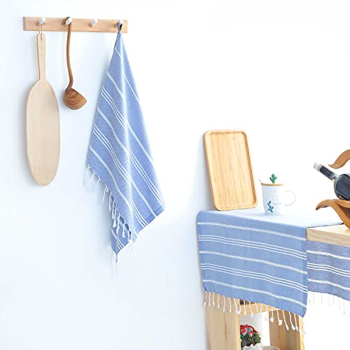 Cacala 100% Turkish Cotton Kitchen Tea Towels, Highly Absorbent Luxury Soft Quick Drying Dish Towel with Hanging Loop for Gym, Yoga, Bath, Sports, Cleaning and Kitchen (23 x 36), Grey Blue - Image 4