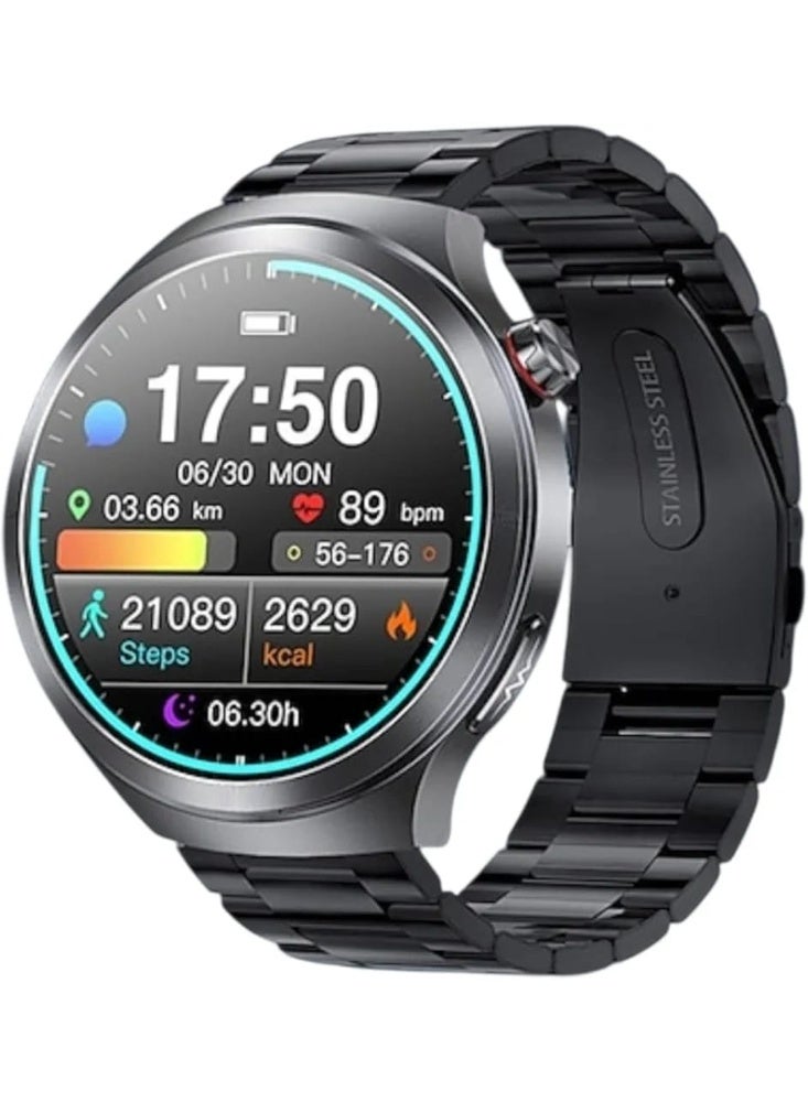 براندكود ساعة ذكية Rock56 مع 3 أحزمة قابلة للتبديل مراقبة معدل ضربات القلب والنوم وشاشة لمس كاملة منحنية وأنماط رياضية متعددة، مناسبة للرجال والنساء - Image 2